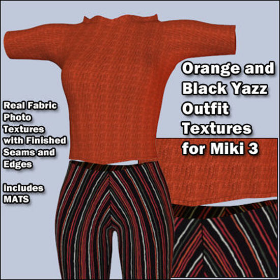Picture of Orange and Black Yazz Outfit Textures for Miki 3