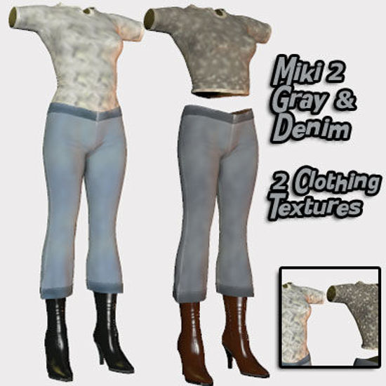 Picture of Gray and Denim Clothing Textures for Miki 2