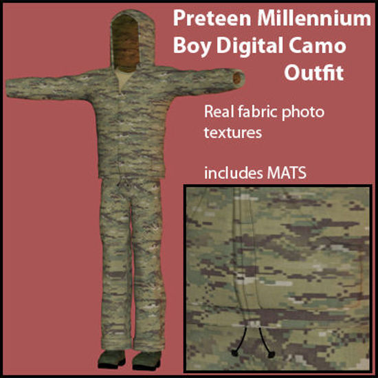 Picture of Millennium Preteen Boy Digital Camouflage Outfit