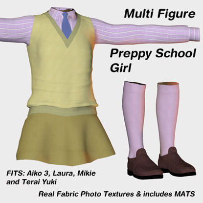 Picture of Preppy School Girl Outfit for Multiple Figures - MF-Preppy-School-Girl