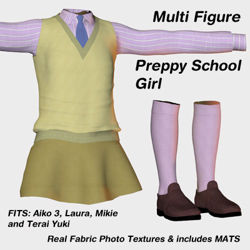 Preppy School Girl Outfit for Multiple Figures - A3