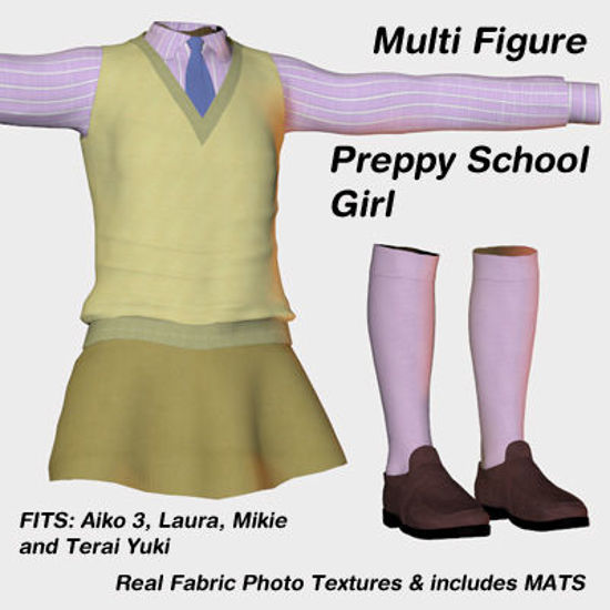 Picture of Preppy School Girl Outfit for Multiple Figures - Laura