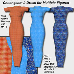 Cheongsam 2010 Dresses for Aiko 3 - Poser / DAZ 3D ( A3 )