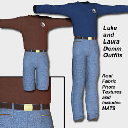 Luke and Laura Denim Knit Set
