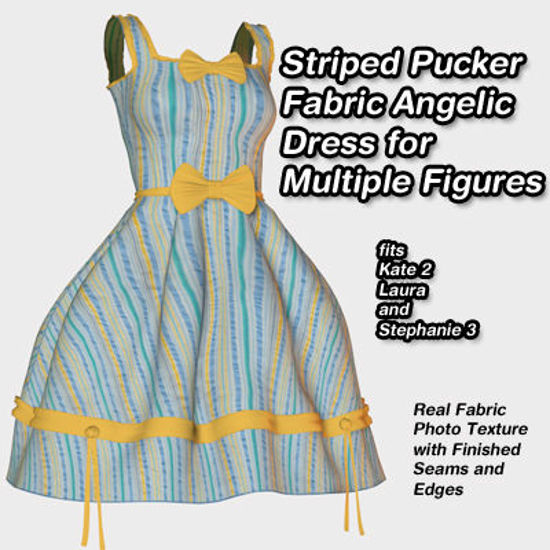 Picture of Striped Puckered Fabric Angelic Dress for Multiple Figures - MF-StripedPuckerAngelic