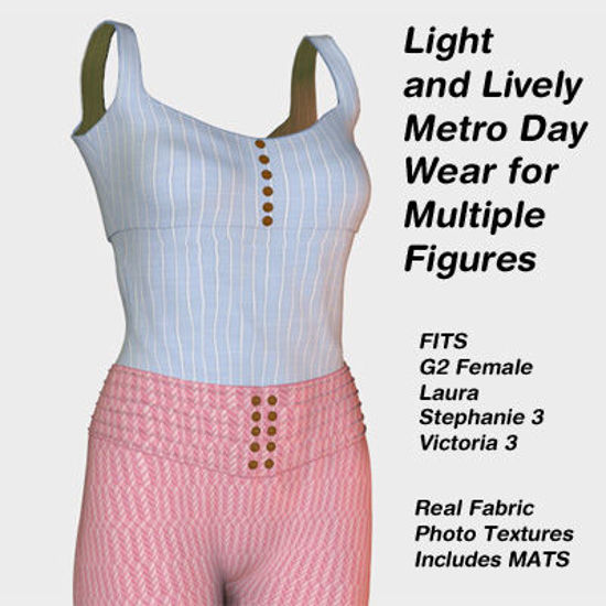 Picture of Light and Lively Metro Day Wear for Poser G2F, Laura, DAZ 3D Stephanie 3 and Victoria 3