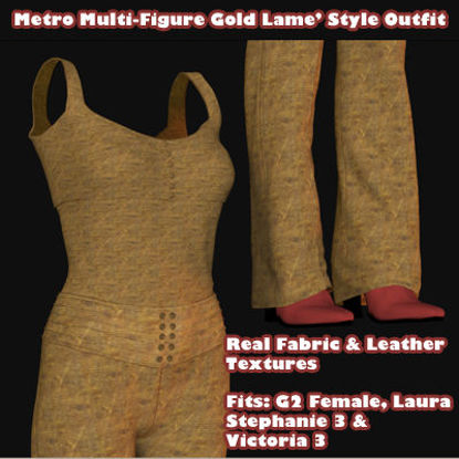 Picture of Metro Lame' Style Outfit for Multiple Figures - Poser G2F, Laura, DAZ 3D V3, and SP3