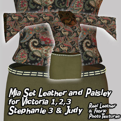 Picture of Mia Dynamic Leather and Paisley for Multiple Figures - MiaSet-BlkGrn-Multi