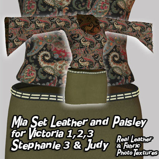 Picture of Mia Dynamic Leather and Paisley for Multiple Figures - MiaSet-BlkGrn-Multi