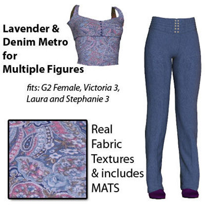 Picture of Lavender Paisley and Denim for Multiple Figures - Laura