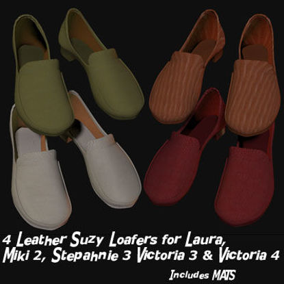 Picture of 4 Leather Suzy Loafers for Miki2 - for Poser / Miki2 Renderosity