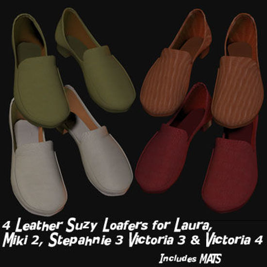 Picture of 4 Leather Suzy Loafers for Stephanie 3 - Poser / DAZ 3D Stephanie 3