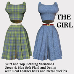 The Girl Skirt and Top Clothing Textures