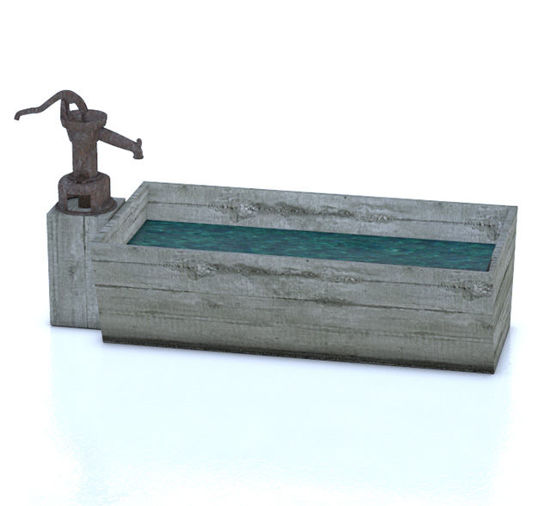 Picture of Old West Water Trough and Pump Model with Movements