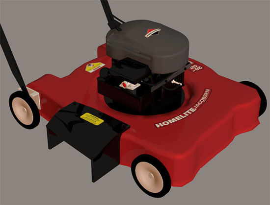 Picture of Push Lawn Mower Model with Movements