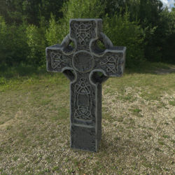 Ancient Worn Celtic Cross Model