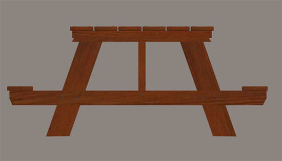 Picture of Redwood Picnic Table Model