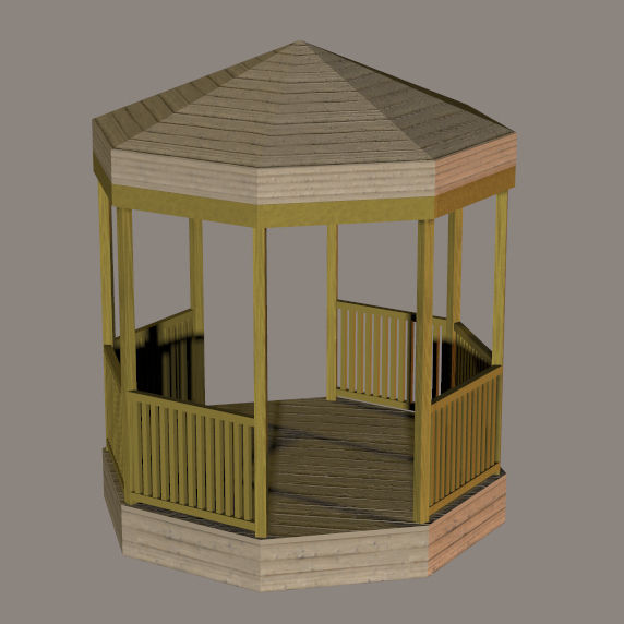 Gazebo Prop 3D Miscellaneous ModelPoserWorld 3D Model Content Store for ...