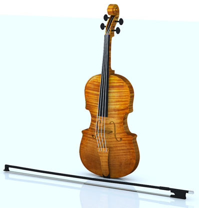 Picture of Violin and Bow Models - Poser and DAZ Studio Format