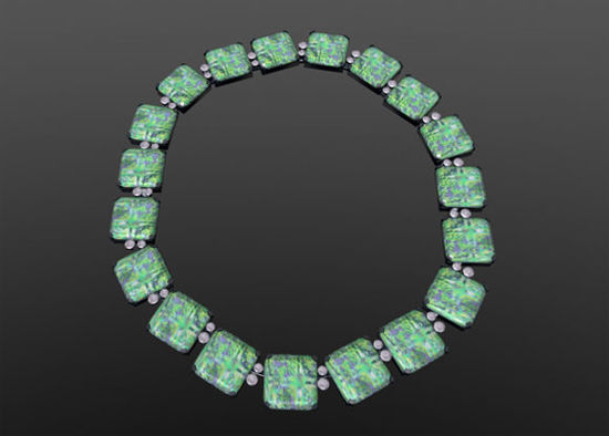 Picture of Emerald and Diamond Necklace Jewelry Prop