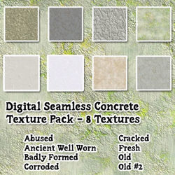Seamless Digital Concrete Texture Pack - 8 Textures