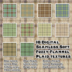 Digital Seamless Soft Fuzzy Flannel Plaid Texture Pack