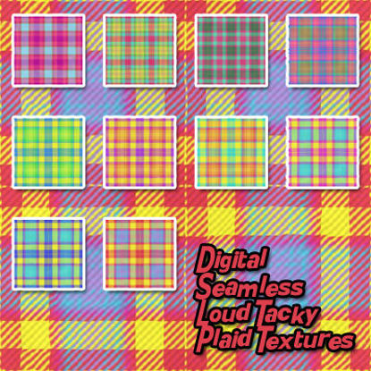 Picture of Digital Seamless Loud Tacky Plaid Fabric Textures