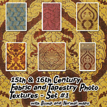 Picture of 15th & 16th Century Fabric and Tapestry Seamless Photo Textures Set 1