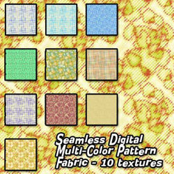 Digital Seamless Multi-Color Patten Fabric Textures