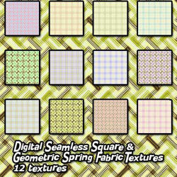 Digital Seamless Square and Geometric Spring Fabric Textures
