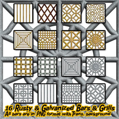 Picture of Digital Seamless Metal Bars and Grills - Rusty and Galvanized