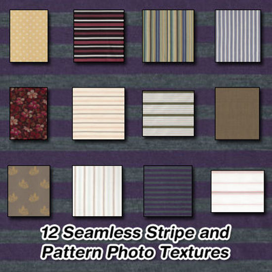 Picture of 12 Seamless Stripe and Pattern Fabric Photo Textures Set 1