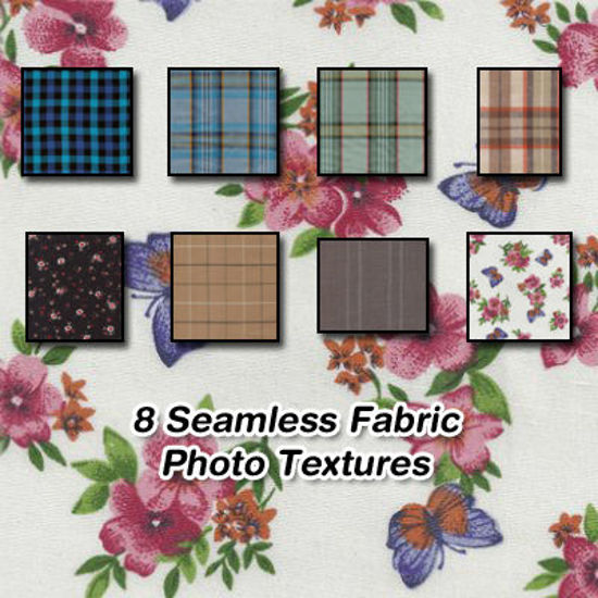 Picture of 8 Seamless Stripe and Pattern Fabric Photo Textures Set 3