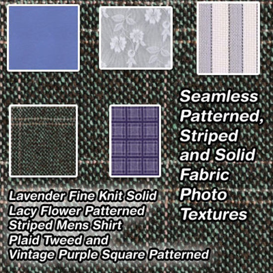 Picture of Seamless Patterned, Solid and Striped Fabric Photo Textures