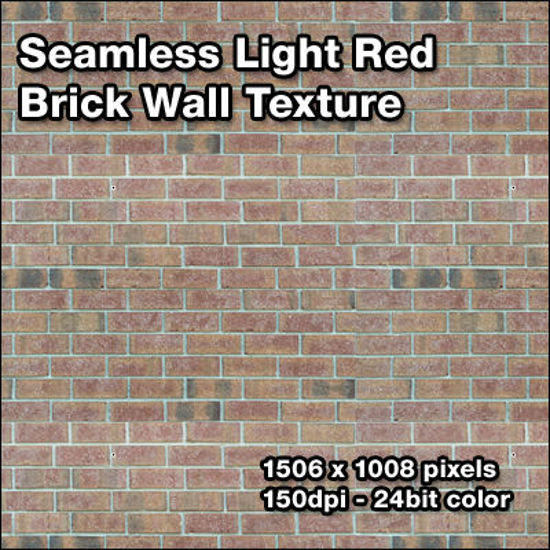 Picture of Seamless Light Red Brick Wall Photo Texture