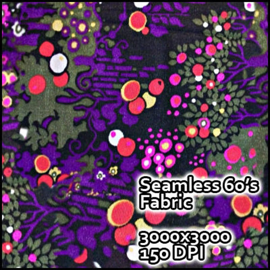 Picture of Seamless Purple Patterned 60's Fabric Photo Texture