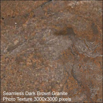 Picture of Seamless Granite Photo Textures 3000x3000 Pixels -Dark-Brown-Granite