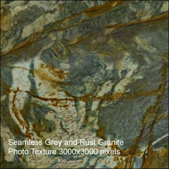Picture of Seamless Granite Photo Textures 3000x3000 Pixels -Grey-Rust-Granite