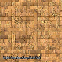 Seamless Digital & Photo Wall Texture Set - crazy-brown-brick