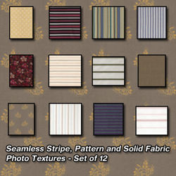 Seamless Striped, Solid and Pattern Fabric Photo Textures - Set of 12