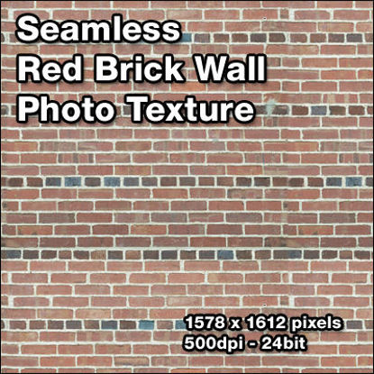 Picture of Seamless Red Brick Wall Photo Texture