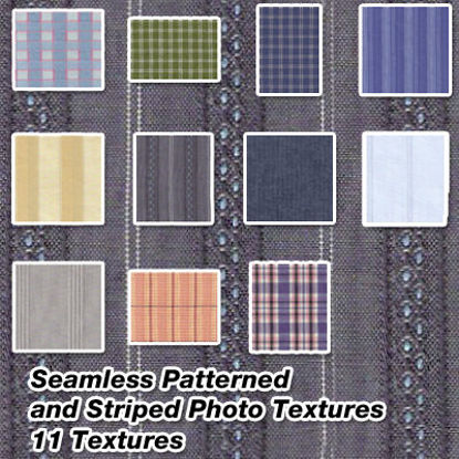 Picture of Seamless Patterned and Stripe Fabric Photo Textures