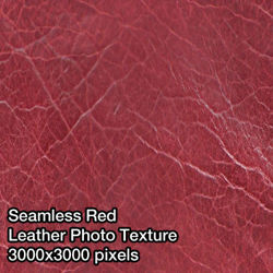 Seamless Leather Photo Textures - 3000x3000 pixels - Red-Leather
