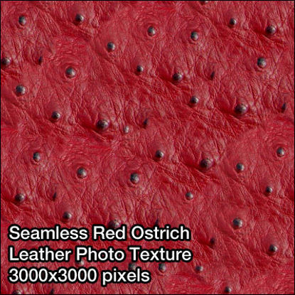 Picture of Seamless Leather Photo Textures - 3000x3000 pixels - Red-Ostrich-Leather