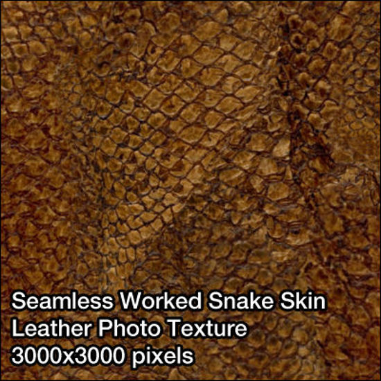 Picture of Seamless Leather Photo Textures - 3000x3000 pixels - Worked-Snake-Leather