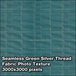 Seamless Women's Fabric Photo Textures Set - Green-With-Silver-Thread-Fabric