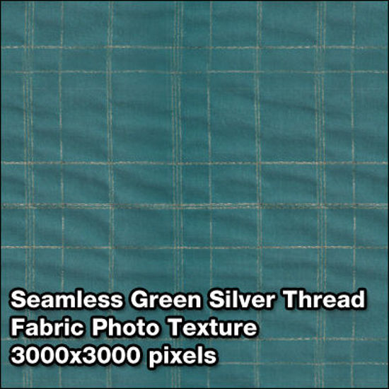 Picture of Seamless Women's Fabric Photo Textures Set - Green-With-Silver-Thread-Fabric
