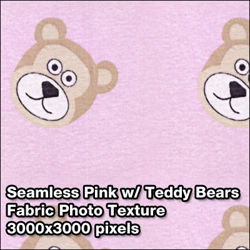Seamless Women's Fabric Photo Textures Set - Pink-with-Bears-Pattern-Fabric