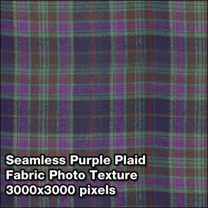 Picture of Seamless Women's Fabric Photo Textures Set - Purple-Green-Plaid