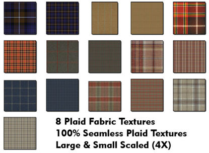 Picture of Eight Seamless Plaid Fabric Textures